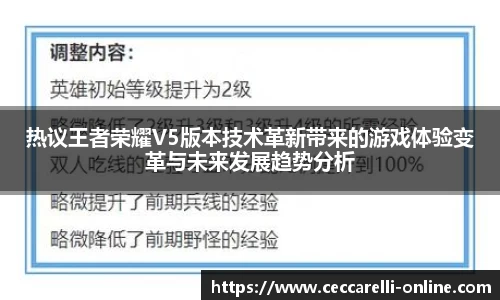 热议王者荣耀V5版本技术革新带来的游戏体验变革与未来发展趋势分析
